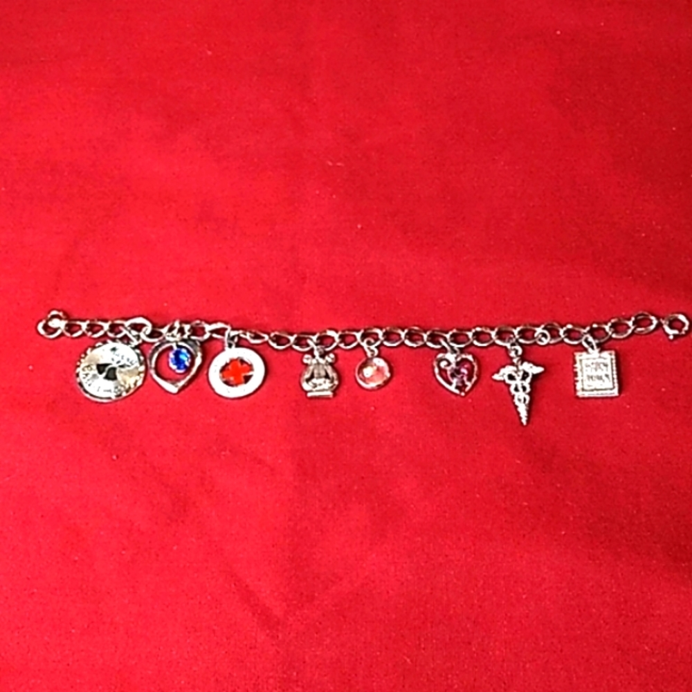 7" SS medical/nurse/Bible ect.. charm bracelet.
